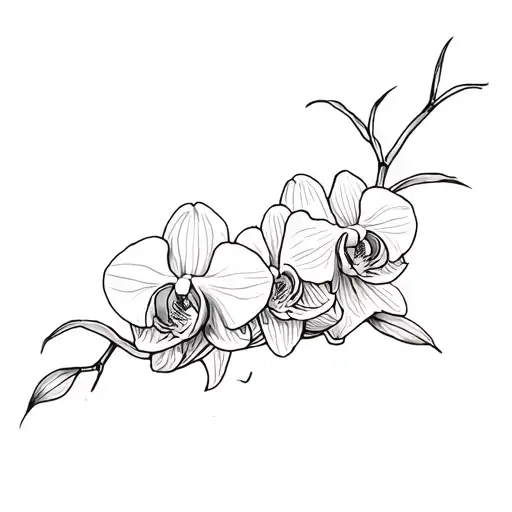 A Tattoo Of A Orchid Flowers
