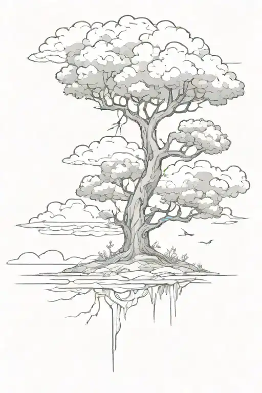 Enchanted Tree With Storm Clouds At The Top