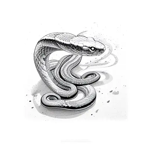 A Snake Blending Into A Graffiti Mural