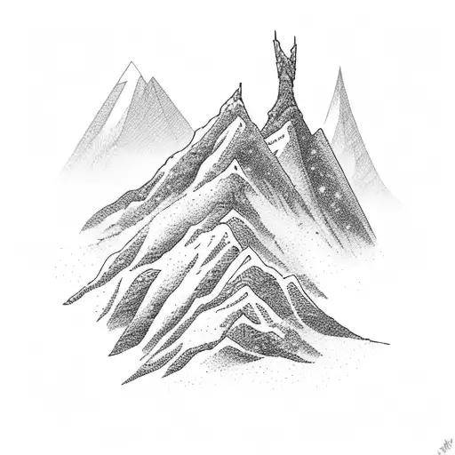 Snow Mountain With Sunrise