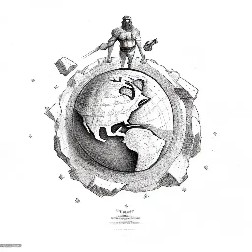 Atlas Telamon Holding The Earth On His Shoulders