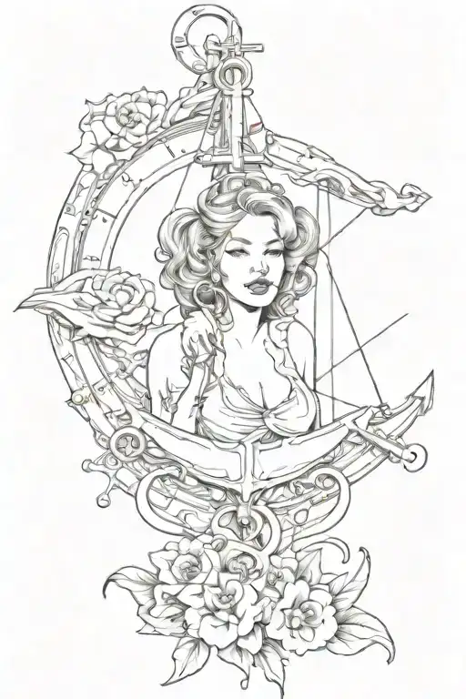 Anchor Ship Watch And Women's Lips