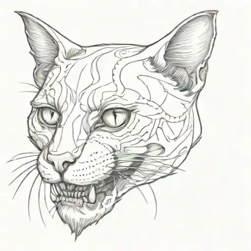 Cat Head And Cat Skull