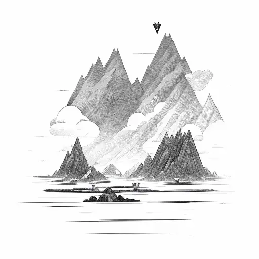 Flying Arrow With A Landscape