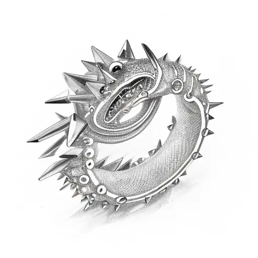 Ouroboros In The Form Of A Ring With Spikes