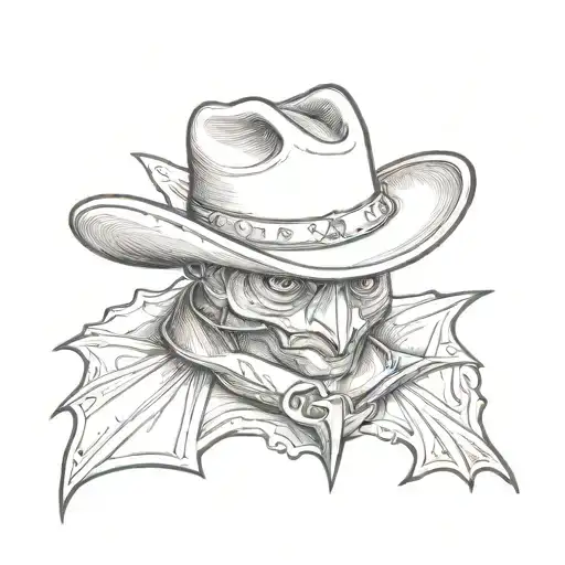 Bat Wearing Cowboy Hat