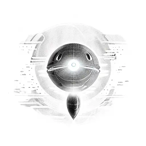 Alien Spaceship Shooting Laser Beams At A Big Black Furry Creature From Mars