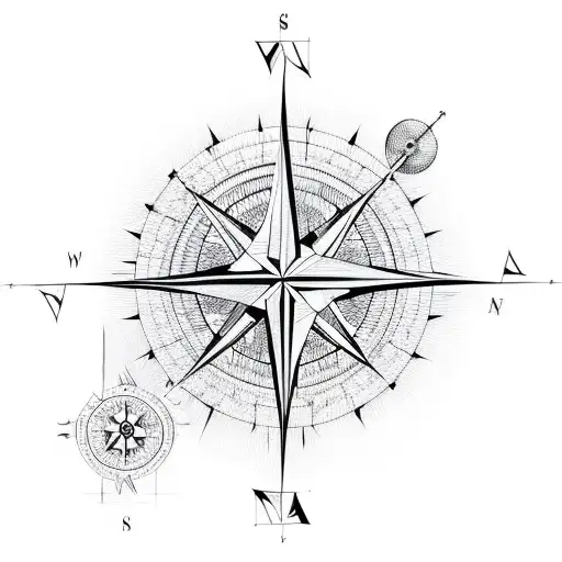A Compass With Lines That Resemble Music Notes