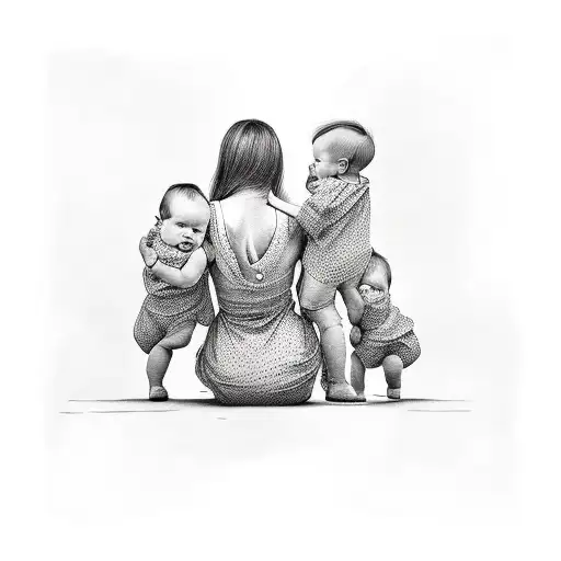 Mom With 2 Baby Sons