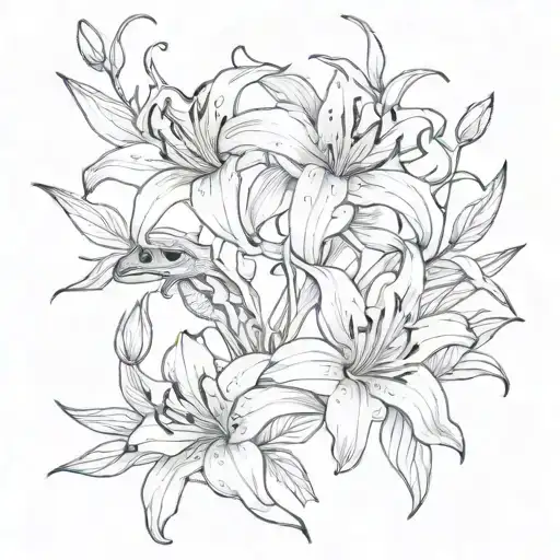 Snake And Spider Lily Flowers