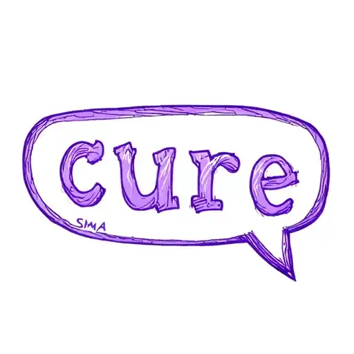 A Purple Speech Bubble With The Word Cure Sma