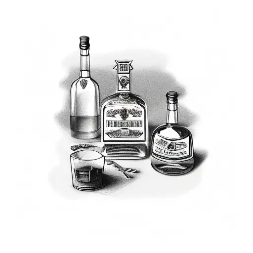 Liquor Bottle With A Label Featuring A Western Horse Scene