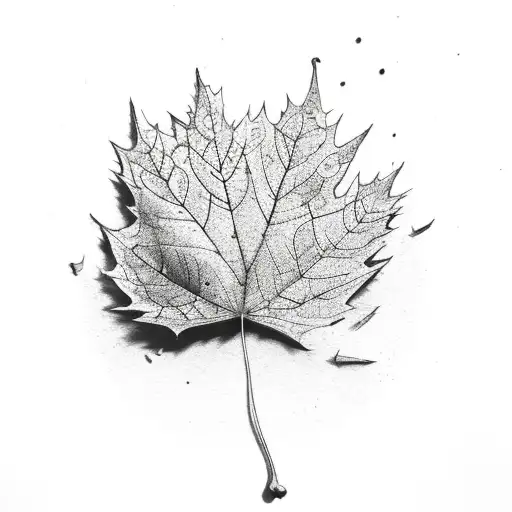 Several Scattered Dead Autumn Leaves Add In Some Stitching And Dull The Color