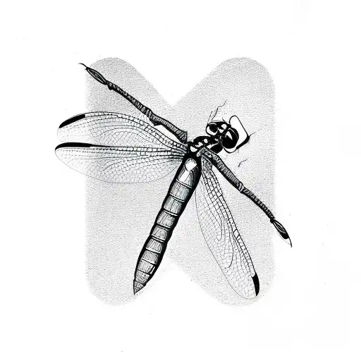 Dragonfly With The Alphabet Letter V