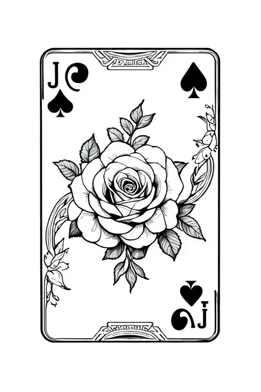 Exaggerated Playing Cards And Roses
