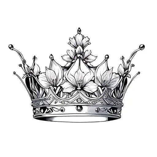 Fineline Queen Crown With Iris Flower