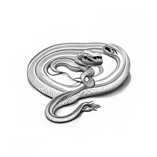 Snake Wrapped In A Hand