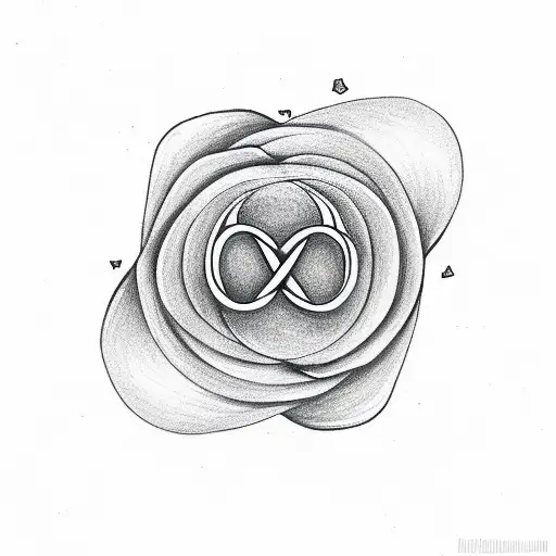 Small Infinity Symbol With Love Symbol With Background Of Rose