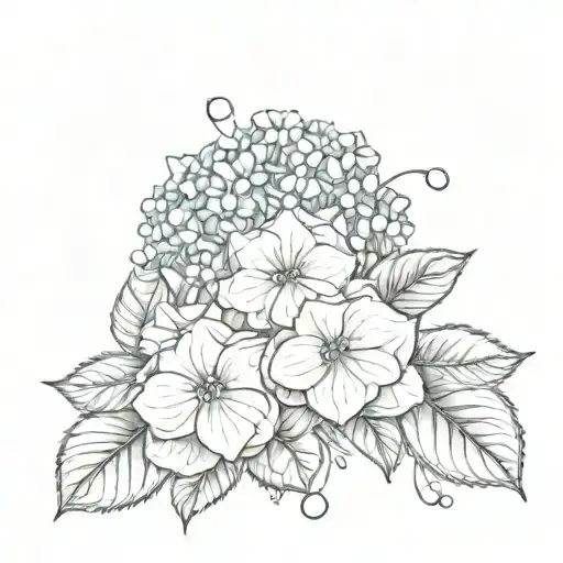 Hydrangeas With Pearl Necklace