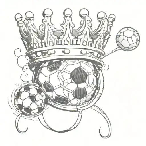 Soccer Ball And Crown Of A King Tattoo Design