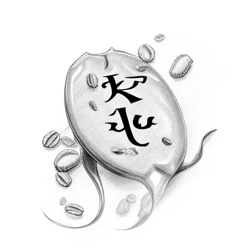 Cursive Capitalized K With A Coffee Bean