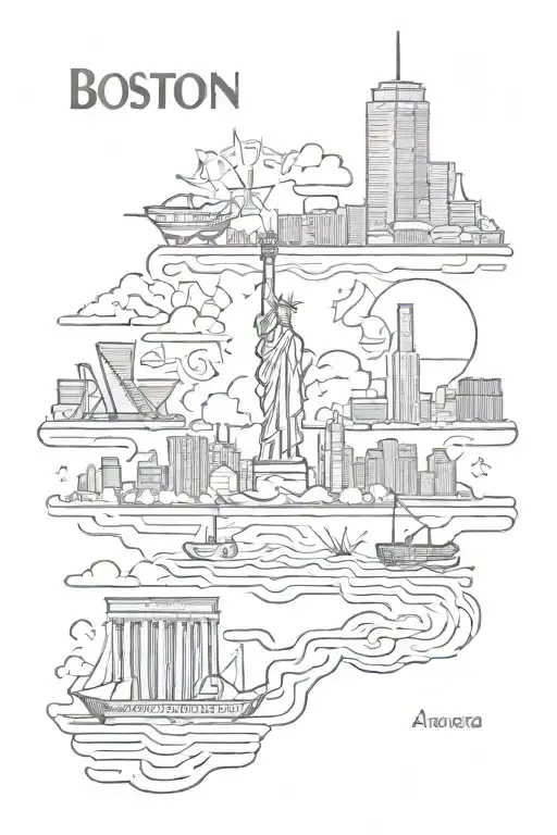 Symbols Of Ny Boston And Arizona