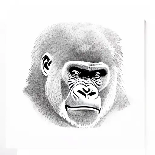 A Gorilla Playing A Guitar In A Forest Surrounded By Cavemen