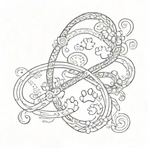 Infinity Symbol With Mom Dad Friends And Dog Paw Prints