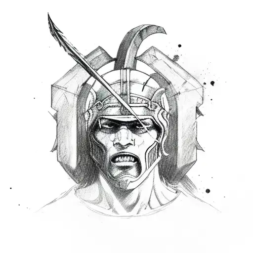 Spartan Warrior Wounded In Haunted Forest