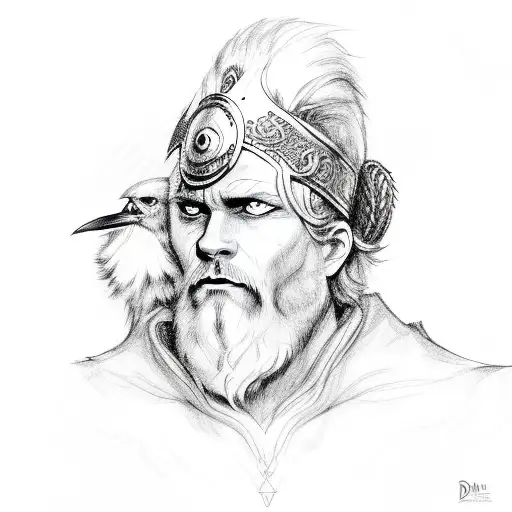 Odin And His Raven