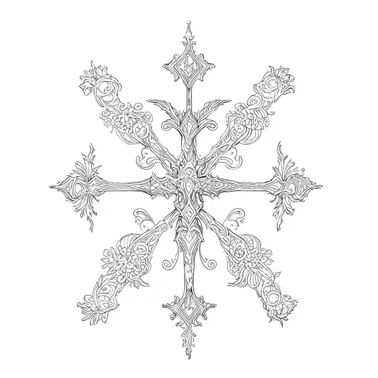 Cross Made Entirely Of Intricate