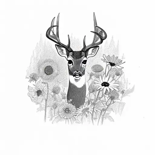 Deer & Flowers