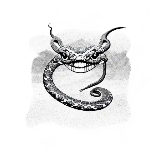 A Full Body Snake With Three Eyes