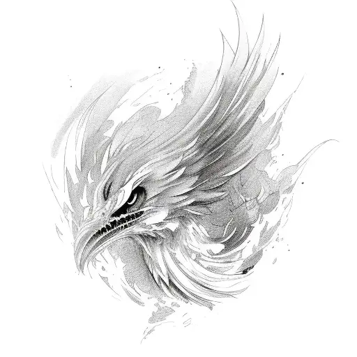 Ink Brush Style Phoenix