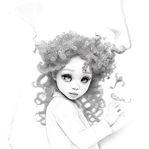 A Little Girl With Curly Hair
