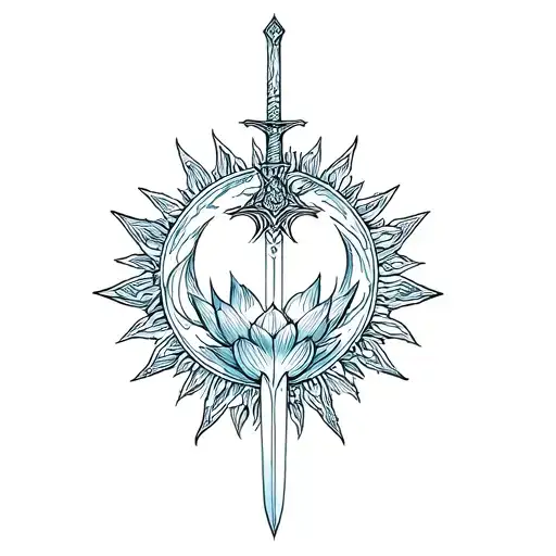 Lotus Phoenix Divinity Sun Moon Sword Heart