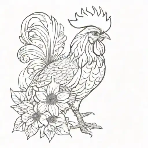 Belgium Walloon Rooster Merged With New Zealand Kiwi Bird