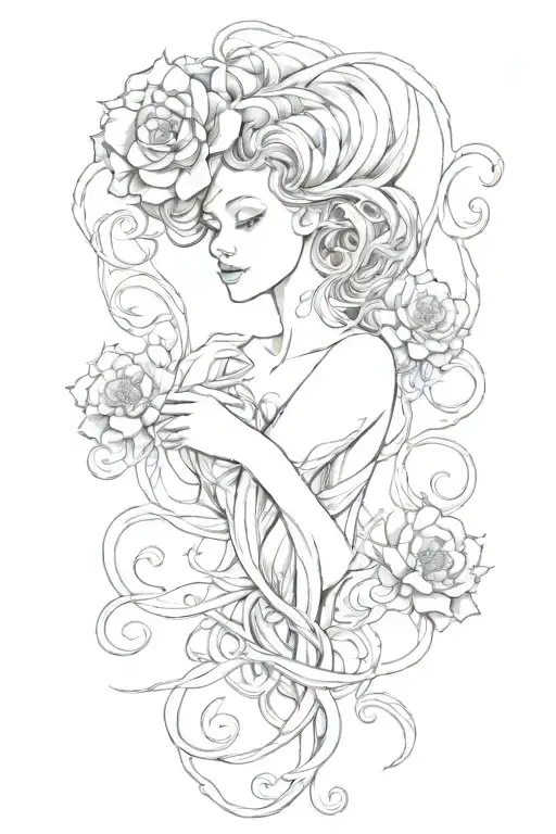 Medusas As A Flower Intertwined