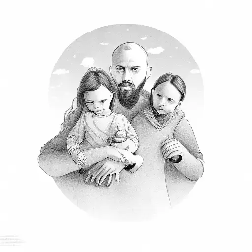 Family Portrait With With Quote And Clouds