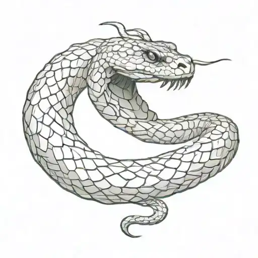 Large Snake With Horns Slithering