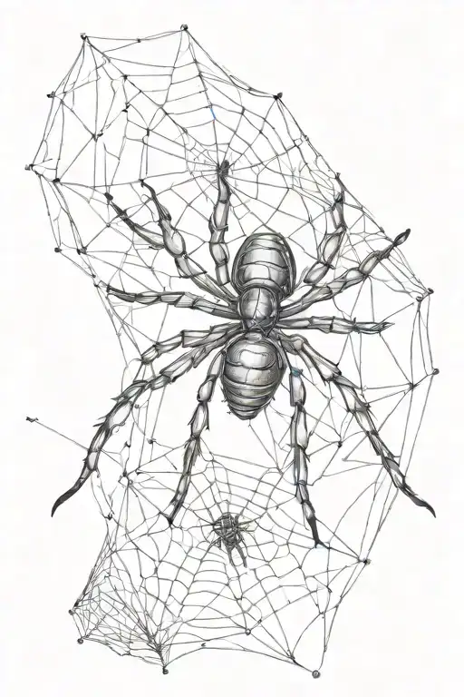 Black Widow Spider With Moth Shaped Spider Web