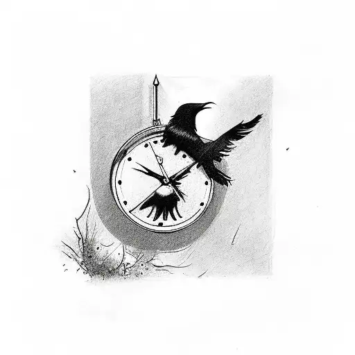 Clock With Ravens