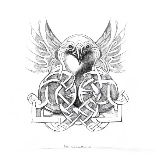 Celtic Knot Cornish Chough