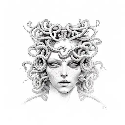 Medusa With Eyes Covered