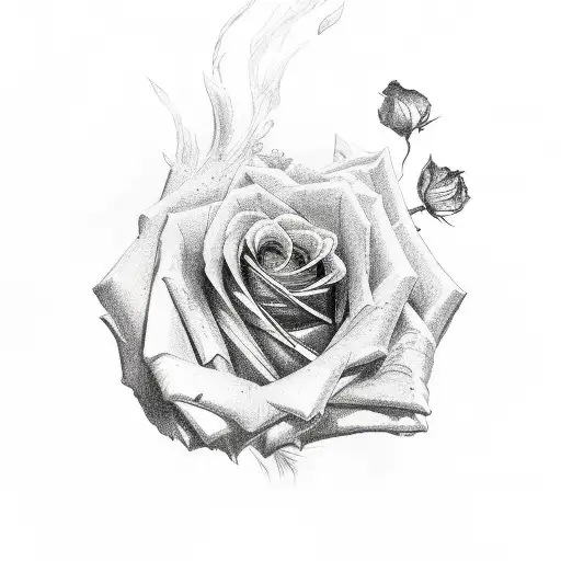 Phoenix With Rose And Some Rose Petals