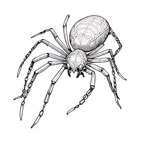 A Spider With Chain Wrapped