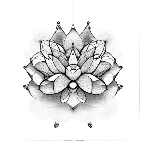 A Molecular Structure Of A Lotus Flower Symbolizing Family Bonds