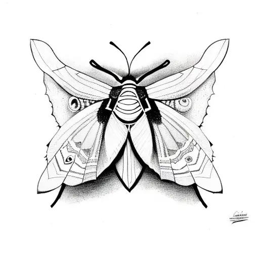 A Moth With Intricate Patterns And Dark Colors