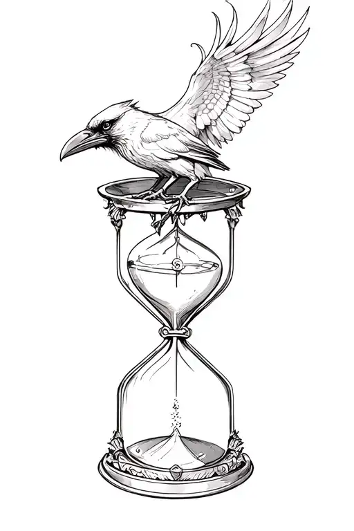 Raven And Hour Glass Forearm