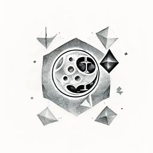 A Gaming-inspired Tattoo Featuring A Moon And Stars As Part Of The Game Background